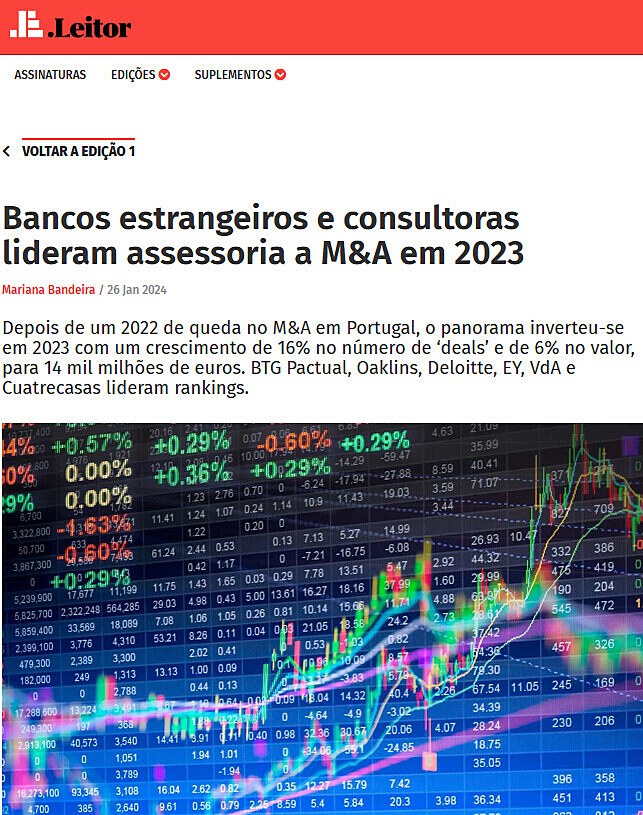 Bancos estrangeiros e consultoras lideram assessoria a M&A em 2023